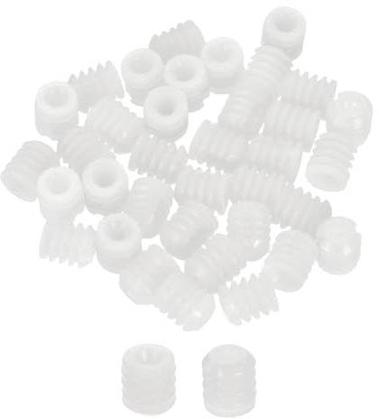 sourcing map 100Pcs 0.33x0.38 Hinge Dowels, Plastic Dowel Insert for Cabinet Door Hinges Furniture Connections, White