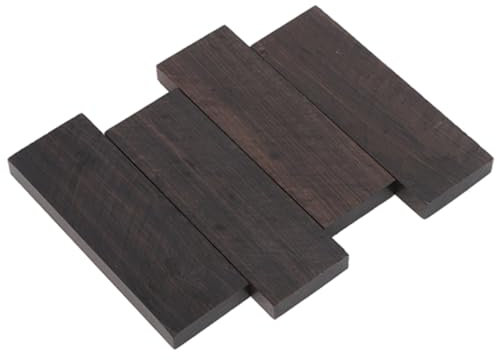 CHICIRIS 4pcs Ebenholzholzblöcke Premium -Ebenholzmaterial 12x4x1cm Glatte Oberfläche für Musikinstrumente Inlays Tool Handles Basteln Schnäppchen