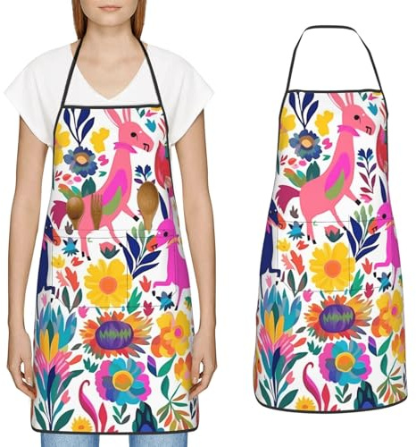Grembiule Da Cucina Stile Retrò Moderno Di Metà Secolo Con Forme A Goccia Resistente All'Olio Grembiuli Industriali Senza Formazione Di Pilling Apron Per Chef Grigliata Caffè