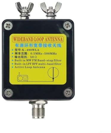 Réception pleine bande K-480WLA 500 KHz-1 GHz Gain réglable 0-30 dB avec filtres passe-bas et passe-bande intégrés pour radios à ondes courtes MW SW FM AIR UHF VHF (5 m)