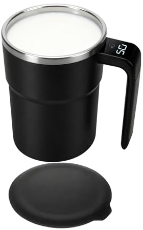 Byeaon Mug À Café Auto-Mélangeant - 38cl Vaisselle À Mélange Automatique Pour Eau Et Boissons - Tasse À Mélange Rechargeable Avec Couvercle - Pour Boissons Cacao Pour Femmes Hommes Maison Cuisine Bar