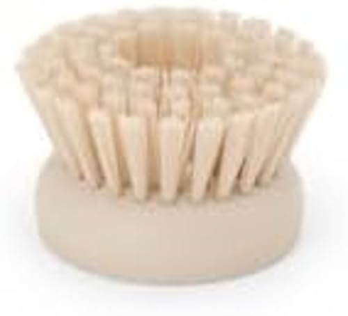 Brabantia SinkSide Replacement Dish Brush Set of 2 (Soft Beige), Replacement Brush Head Set for Dish Cleaning, Kitchen Cleaning Tool with Durable Bristles