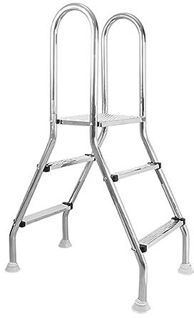 Scala per piscina antiscivolo a 2 gradini, sistema di ingresso/uscita per piscine fuori terra, gradini rimovibili, adatta per piscine alte 80 160 cm, design per sicurezza e stabilità.