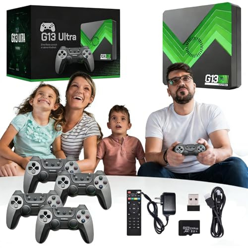 Retrowave G13 Ultra 100,000 Games, G13 Pro Game Box 4K, Plug and Play Video Game Console, 60 fotogrammi al secondo, Immergiti nel mondo dei classici, Experience Childhood (controller 256G-100000-4)