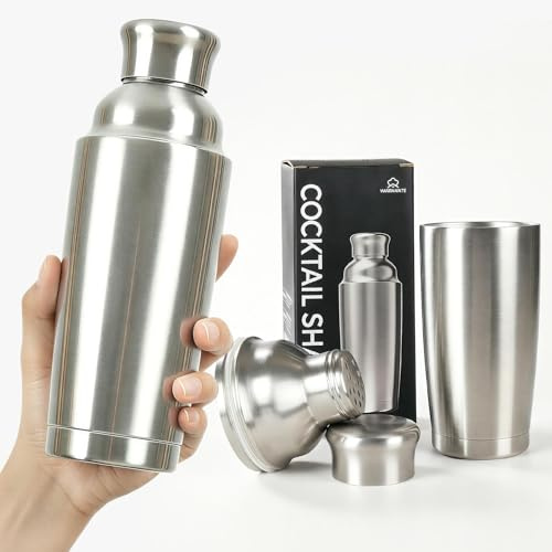 YARRAMATE Cocktailshaker med vridlås, 24 oz (ca 710 ml) vakuumisolerad 304 rostfritt stål Martini-shaker för blanddrycker, professionell drycksshaker för hemmabarer och cocktailmixning