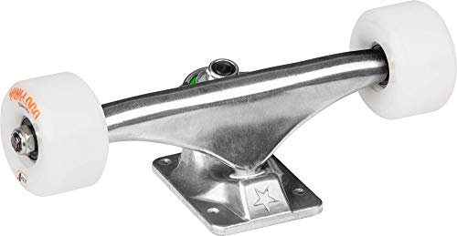 Mini Logo™ Raw 7.63 Trucks + 53mm x 90a Wht Wheels, ML Bearings, (SOFT 84a Bushings)