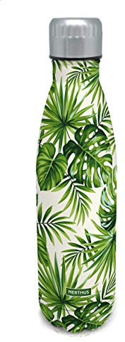 Nerthus FIH 510 Thermos Double paroi pour friandises et Chaudes Design Palmiers en Acier Inoxydable 500 ML sans BPA, 18/8, Paume, Palmier