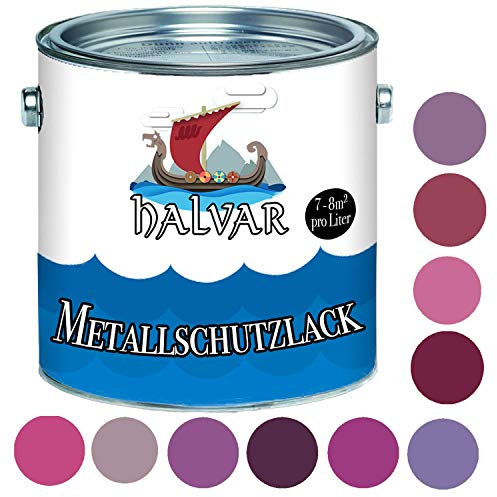 Halvar Vernis de protection métallique brillant RAL 4001-4010 - Couleur métallique particulièrement robuste - Résistant aux intempéries - Protection parfaite à long terme - Métal, violet
