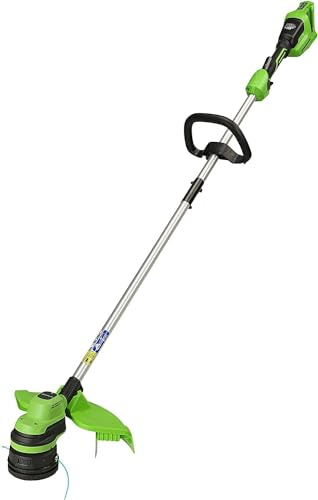 Greenworks batteridriven grästrimmer GD24X2LT (Li-Ion 2x24V 33cm klippbredd 6200 rpm 2mm tråddiameter stötstyrd skärhuvud Flowerguard Hi/Low mode utan batteri och laddare)