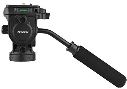 Andoer Rotule Fluide panoramique rotative à 360° Charge Max. 5 kg avec poignée pour caméra caméscope à vis 1/4 et trépied Monopode 3/8
