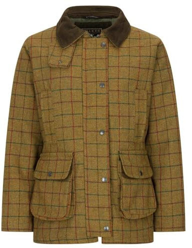 WALKER AND HAWKES - Derby Tweed Hazelwood Skjutjacka, Beige tweed, 38
