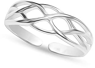 LeCalla 925 Sterling Silber Infinity Celtic Knot Open verstellbare Zehenringe für Damen