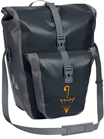 VAUDE Aqua Back Plus Single Sondermodell mit Schirmlogo Hinterradtasche Gepäckträgertasche, Black SE