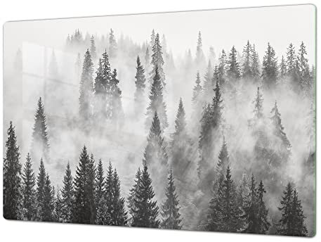 Salvaencimera Extra-Grande de vidrio templado - Conjunto de tablas para picar - Cubre Vitro Gigante – UNA PIEZA (80 x 52 cm) o DOS PIEZAS (40 x 52 cm); DD49 Serie miscelánea