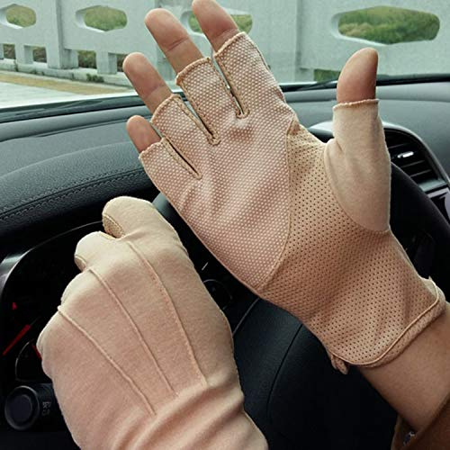 Fahren UV Schutz Handschuhe Herren Handschuhe Damen Bequem Sonnenschutzhandschuhe Unisex Baumwolle Fahrradhandschuhe Sonnenschutz Handschuhe Fingerlose Atmungsaktiv Sommerhandschuhe für Outdoor