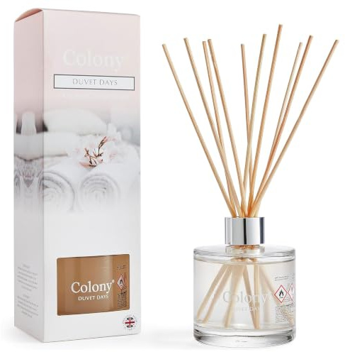 Wax Lyrical Colony Reed Diffuser - Duvet Days, 200ml | Home Fragrance, Citrus, Violet Leaf, Apple Peel, White Lily, Lilac, Rose, Jasmine, Iris, Spice Cedar, Tonka, Amberwood Scents