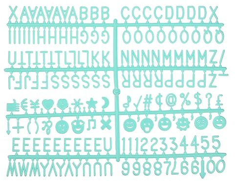 QUARKZMAN Fieltro Letras Tablero Letras Números Símbolos 3/4 Pulgadas Claro Verde Alfabeto Mensaje Tablero Cambiable para Café, Boda, Cumpleaños