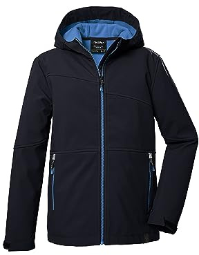 killtec Garcon Softshelljacka med huva KOS 321 BYS SFTSHLL JCKT, mörk marinblå, 164, 41553-000