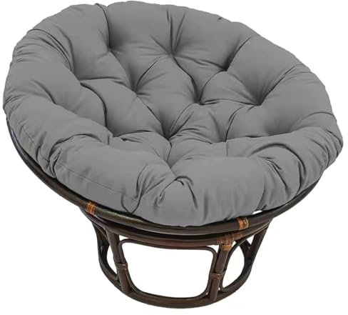 DEVINK Papasan Sessel Kissen Sitzauflage, Rundes Bodenkissen Dicke Stuhlkissen Bequem & Weich Sitzkissen Hängesessel Krabbeldecke Für Indoor Outdoor Garten Stuhlauflage(180x180cm,Gray)