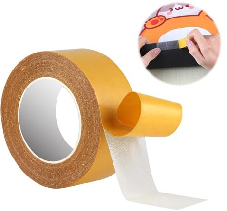 Dumhuts Nastro Biadesivo in Tessuto Trasparente per Fissaggio, 3cm x 20m, Adesivo Extra Forte e Resistente, Facile da Usare e Rimuovere, per Tappeti, Vestiti e Oggetti Domestici