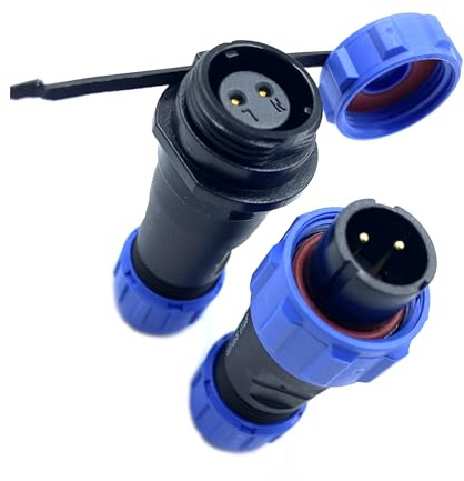 Connettore Spina aeronautica SP13 2 pin, senza saldatura IP68 a 2 pin Spina aeronautica impermeabile e antipolvere per lampade da esterno Utilizza 250 V 13 A (cavo a crimpare a vite 14 AWG)
