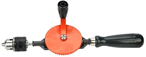 Risegun Trapano a mano portatile a manovella da 3/8, mini trapano manuale per legno, plastica, doppi pignoni, design compatto