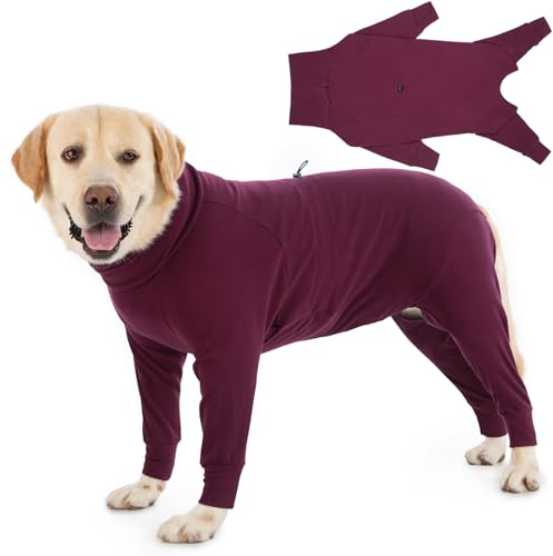 Cyponpy Hundepullover Fleece Hundemantel mit Beinen Grosse Mittelgroße Hunde Fleecejacke Wintermantel Hund Rollkragen Hundejacke Warm Hundepyjama Hundemantel Winter Hundekleidung Hundefleecepulli