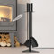 Kingson Black 4-Piece Fireplace Companion Set Includes Shovel, Poker, and Brush 58cm Tall Ideal for Log Burners and Fireside Accessories