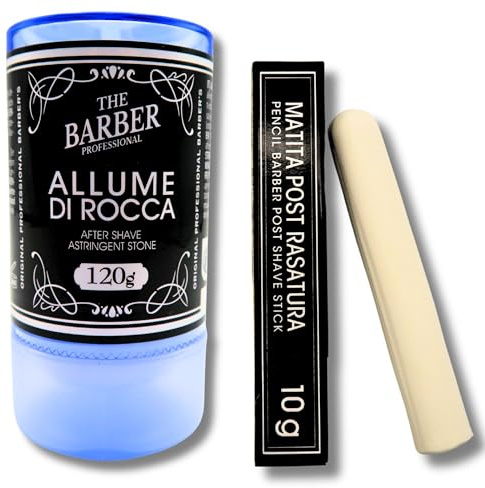 The Barber After Rasur-Set für Herren, Berg-Alaunstein, 120 g + Hämostatikstift, natürliches Aftershave und antibakterielles Deodorant