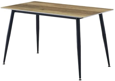 Casa Vital HADROS Esstisch, Keramik-Tischplatte, abgerundete Ecken, pulverbeschichtete Metallbeine, Esszimmermöbel, 120 kg max. Belastbarkeit (Eichenimitat, 160x90x75 cm)