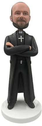 mydedor Individueller Priester Wackelkopf – personalisiertes Glaubensgeschenk 2025, handgefertigte Geistliche Figur, einzigartige Schreibtischdekoration, Vatertags-Andenken, hergestellt aus Ihrem Foto