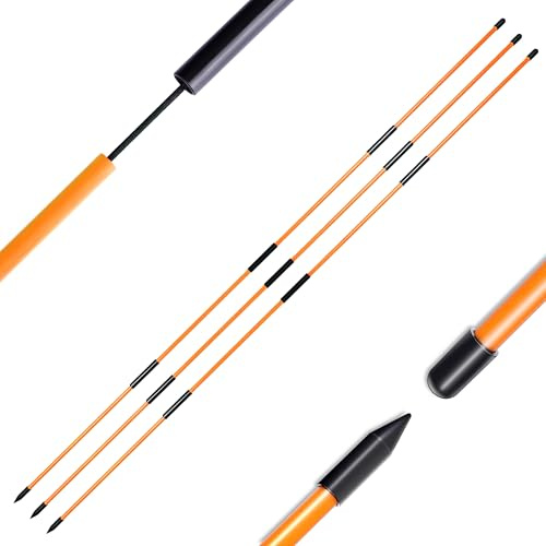 CHAMPKEY 3-Pack Collapsible Golf Alignment Sticks 46 - Professional Training Aid for Aiming, Putting & Posture Correction (Orange, 46)
