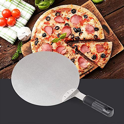 Nikou Pala rotonda per pizza in acciaio inox, 25,4 cm, pala da forno, utensile da cucina per pasticceria e pizza