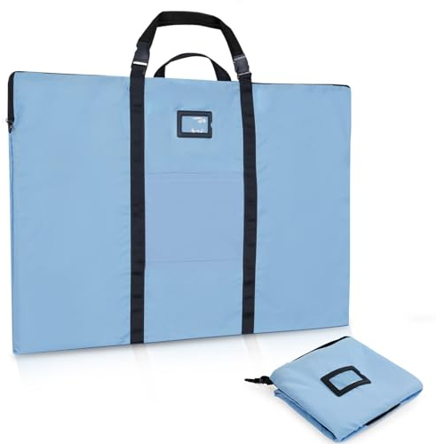 GNEGNI LIFE Künstler Portfolio Tasche A1, 61 x 91,4 cm Zeichenmappe mit Schulter und Tragegriff, wasserdichte Malmappen für Kunstwerke, Skizzen, Zeichnungen, Gemälde, Poster, Fotografie (Blau)