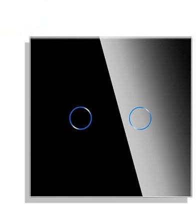 LEDBOX Conmutador táctil doble KOOB frontal cristal negro