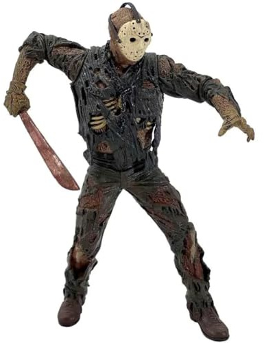 Anjinguang Jason Voorhees Figur Jason Voorhees Actionfigur Anime-Figur, 18 cm bewegliche Gelenke (mit Zubehör), stehendes Pose-Modell, PVC-Statue, Sammlerstück, Heimdekoration, Geschenke