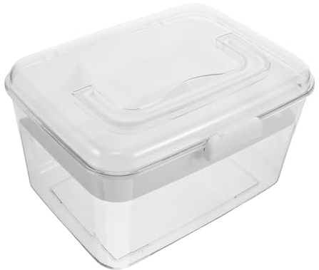 VOSAREA Cassetta dei Medicinali Trasparente con Scomparti Divisori Contenitore per Kit Medico Portatile Scatola di Stoccaggio in Plastica per Farmaci Domestici Emergenza Organizer