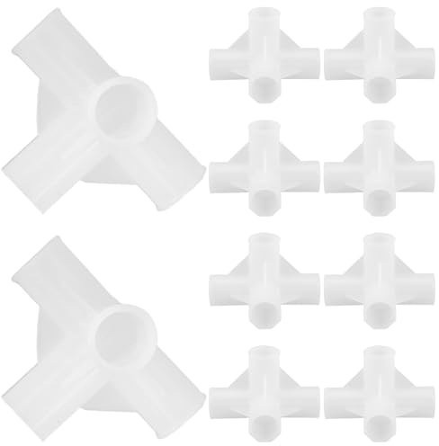ARTSEWPLY Giunti a 4 Vie in Plastica per Collegamento Aste Armadio, Raccordi per Mobili Telaio 13mm, Kit 10 Pezzi per Organizzazione Armadi e Scarpiera, Montaggio Fai da Te, Accessori per Ripostiglio