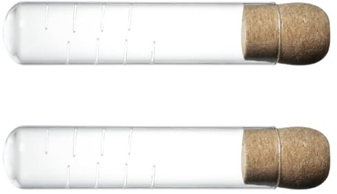 Toyvian Infusores de té de vidrio con tubo y tapones de corcho, 2 coladores de té de hojas sueltas para preparación diaria en tazas y tazas