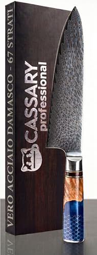 Cuchillo Chef Acero Damasco Auténtico 67 Capas Cuchillo Japonés Profesional para cualquir Cocinero Set Juego Cuchillos Japoneses Cocina Acero Alto Carbono Patrón Damasco Afilado Damascus Knife