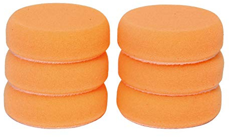 Dino KRAFTPAKET 75mm Polierpad-Set medium | Polierschwämme mittelhart mit Klett | Ø 75mm, Höhe 30mm, Orange