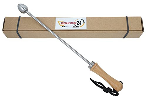 Bierstachel Beerspike Beer Caranelizer Bierkaramellisator Bierwärmer Echte Holz Griff, 100% Lebensmittel geeignete und rostfreiem Edelstahlkugel