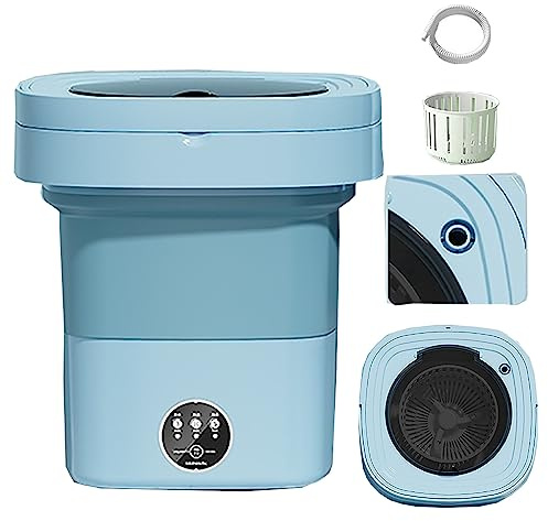 MKYOKO Lavatrice Portatile, Mini Lavatrice Pieghevole, Grande capacità 15L, for Campeggio, Camper, Viaggi, Piccoli Spazi, Leggera e Facile da Trasportare (Color : Blue)