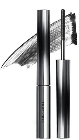 Judydoll Wimperntusche mit kleinem Stahlrohr, verlängernd, kräuselnd, dick, natürlich, schnell trocknend, wasserfest, nicht verschmierend, Make-up-Gel für große Augen (Schwarz)