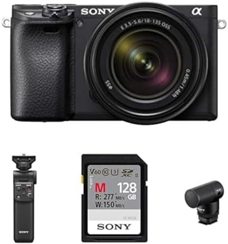 Sony Alpha 6400 | APS-C Mirrorless Camera with Sony 16-50 mm f/3.5-5.6 Power Zoom Lens (Content Creator kit Microphone Edition including: Bluetooth Shooting Grip, Memory Card and Microphone)