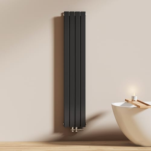 EMKE Radiateur à Eau Chaude 160x30 cm, Noir,Double