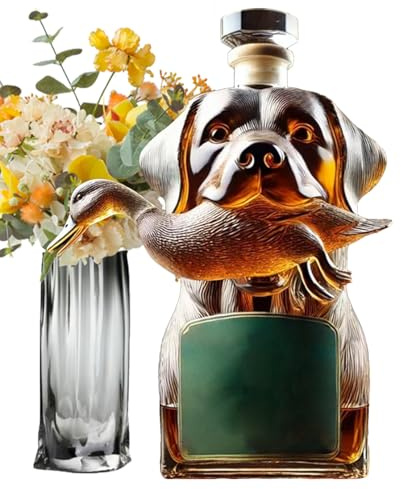 Bottiglia di liquore, decanter per alcol, bottiglia per sakè, statua di cane, statuetta da collezione, centrotavola per brandy, bottiglia di vino, idea regalo per uomini