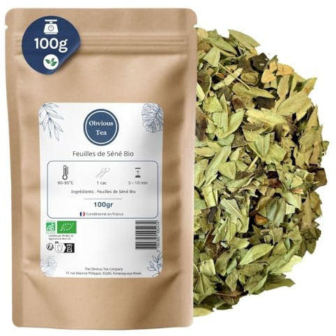 Feuilles de Séné Bio en Vrac - Tisane Détox, Confort Digestif - Purgatif, Laxatif Naturel - Senna Alexandrina - Agriculture Biologique - Saveur Herbacée - Sachet 100 gr (50 Tasses)