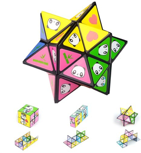 OIXEYA Cube Magique, Infinity Cubes, Cube de Transformation, Excellents Jouets Anti-Stress pour Enfants et Adultes (Panda)
