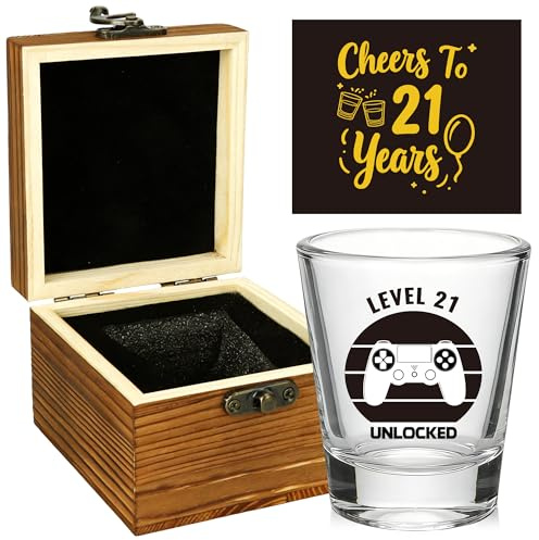 21st Birthday Gifts for Men, 2005 Whisky Glass Set, Wooden Box & Card | 21st Birthday Gift Set: Whisky Glass, Keepsake Box & Card. A stylish milestone present for son, brother or friend.